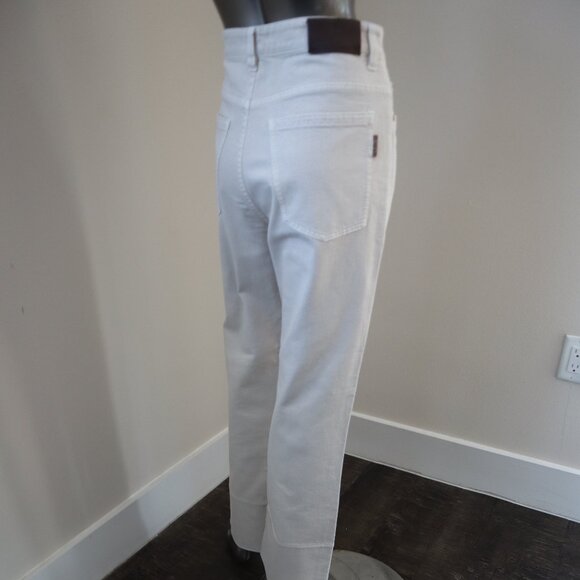 Brunello Cucinelli Monili Jeans Natural Denim Barrel Cuff Kick Flare Size 8 - Picture 6 of 11